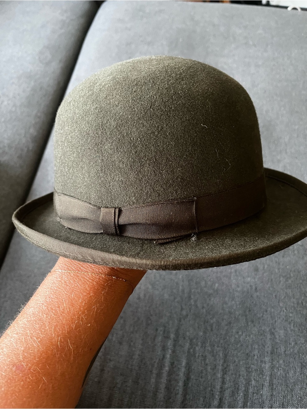NWOT Anthropologie SDH Wool Bowler Hat Olive Green One Size Women